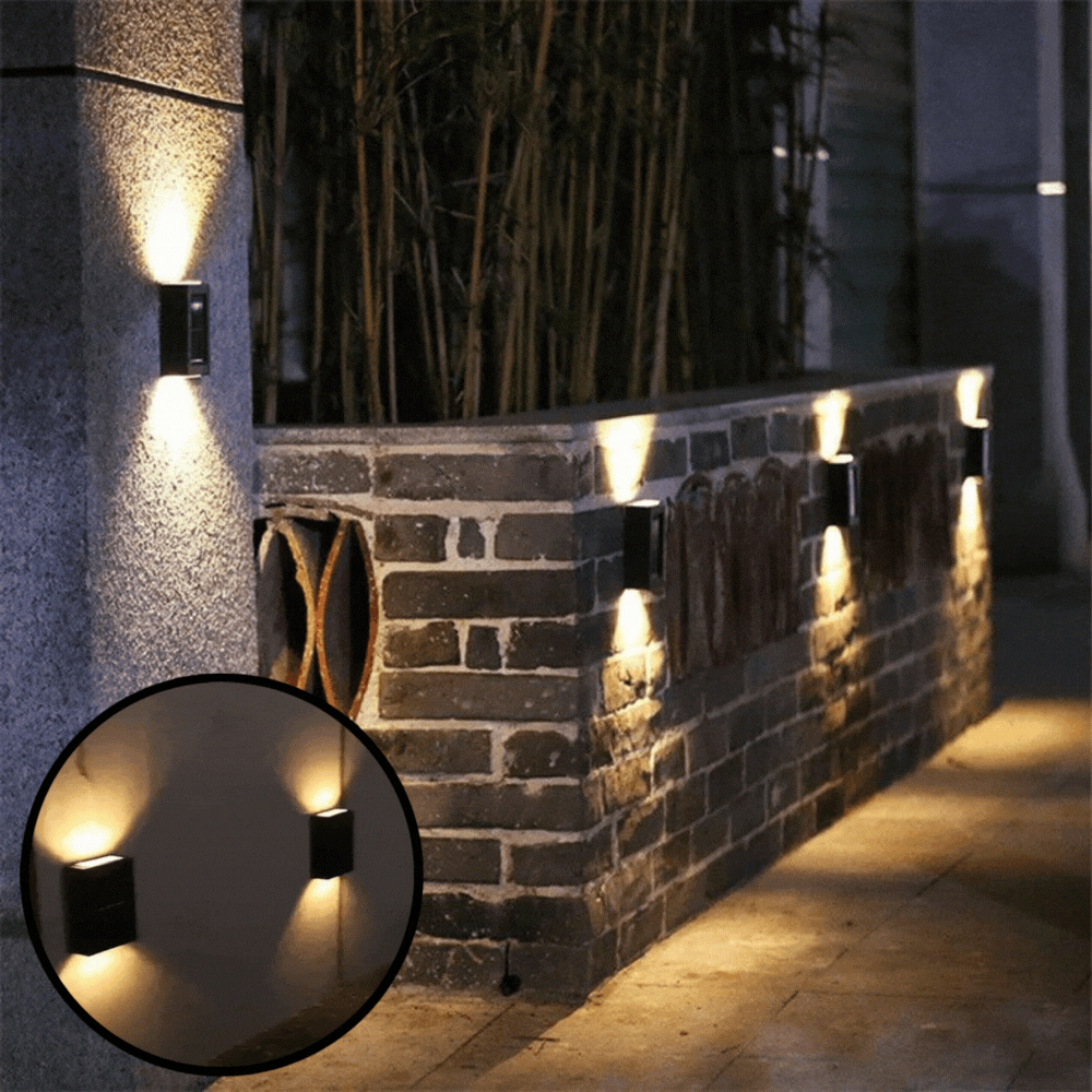 LED Solar Wandleuchte IP65 Warmweiß Außen Wasserdicht Kabellos