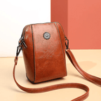 Small Crossbody Bag in Leather Look with Multiple Compartments – Adjustable Strap