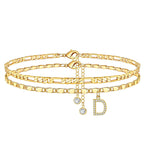Fußkette Layered-Design mit Strass-Steinen