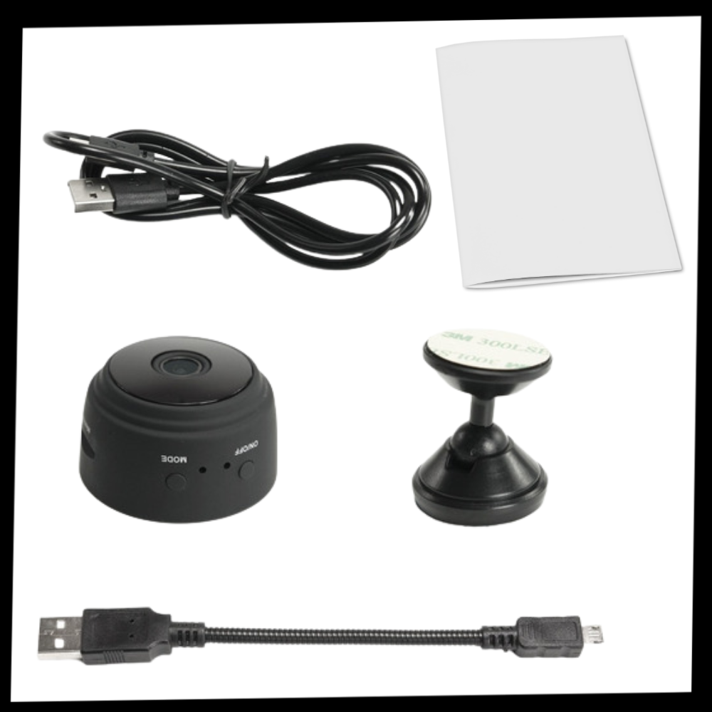 Mini surveillance camera with Wi-Fi and motion detector