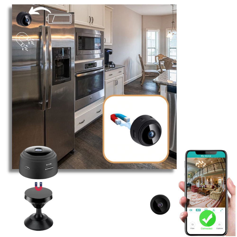 Mini surveillance camera with Wi-Fi and motion detector