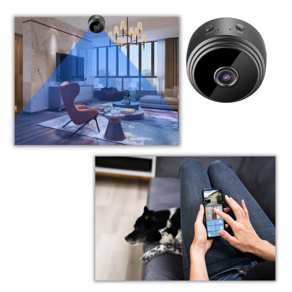 Mini surveillance camera with Wi-Fi and motion detector