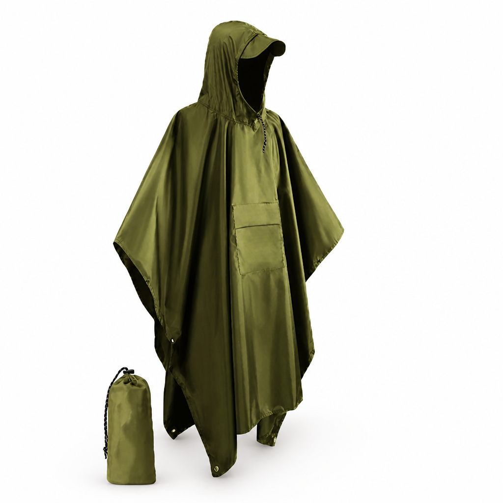 3-in-1 Regenponcho wasserdicht aus Ripstop-Nylon