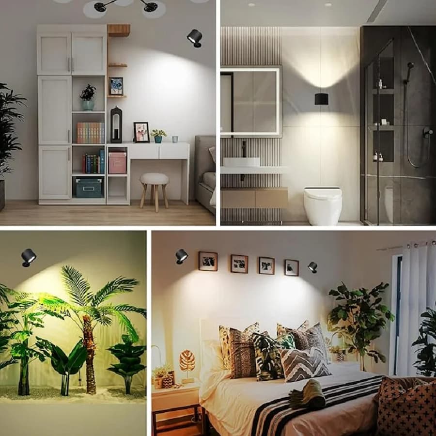 LED wall light with remote control and magnetic base