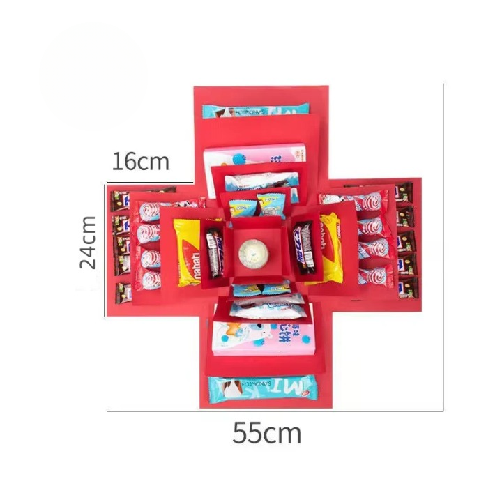 DIY Überraschungsbox 5 Schichten – Leere Geschenkbox zum selbst Befüllen