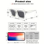 Men's Square Gray Sunglasses – UV400 Protection