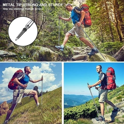Wanderstock Aluminium verstellbar mit integriertem Survival Kit