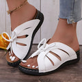 Women's Sandals with Bow and Wedge Heel – Orthopedic Insole