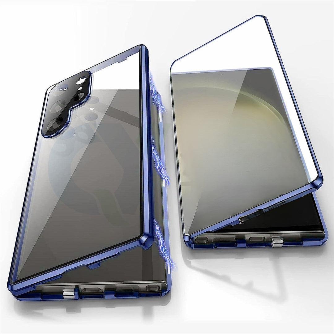 Magnetische Handyhülle mit doppeltem Glasschutz