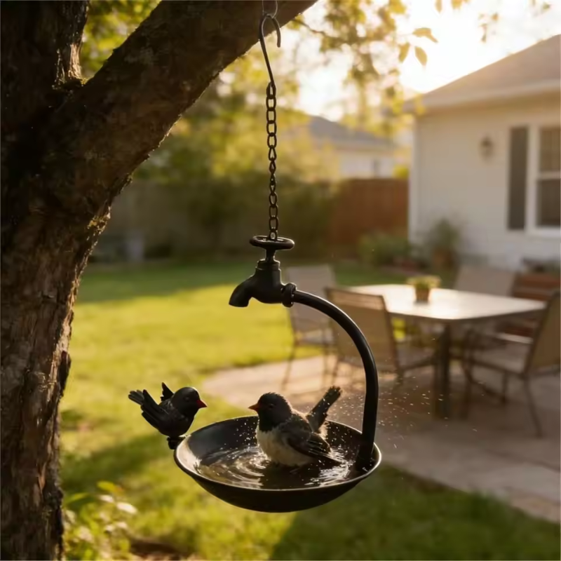 Vogelfutterspender Eisen Vintage – Wasserhahn-Design für den Garten