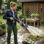 High-pressure double nozzle with turbo function