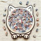 Holzpuzzle Katze – 135 Teile in verschiedenen Farben