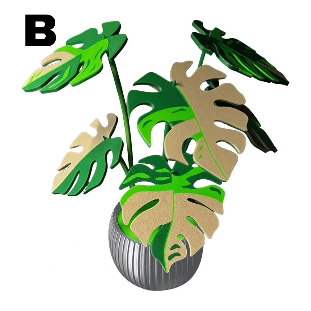 Coaster with Monstera Artificial Plant – Surface Protection with Decorative Accent