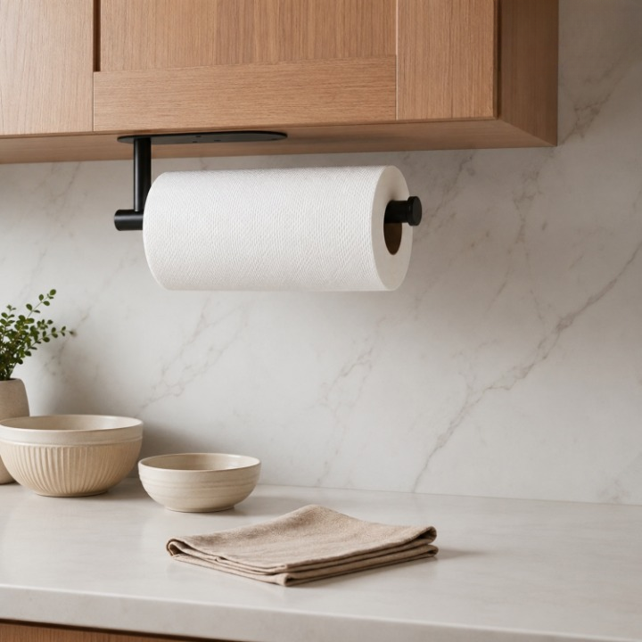 Stainless Steel Kitchen Roll Holder Wall Mount Under Cabinet
