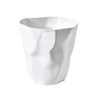 Wastebasket with Sculptural Crumpled Paper Design
