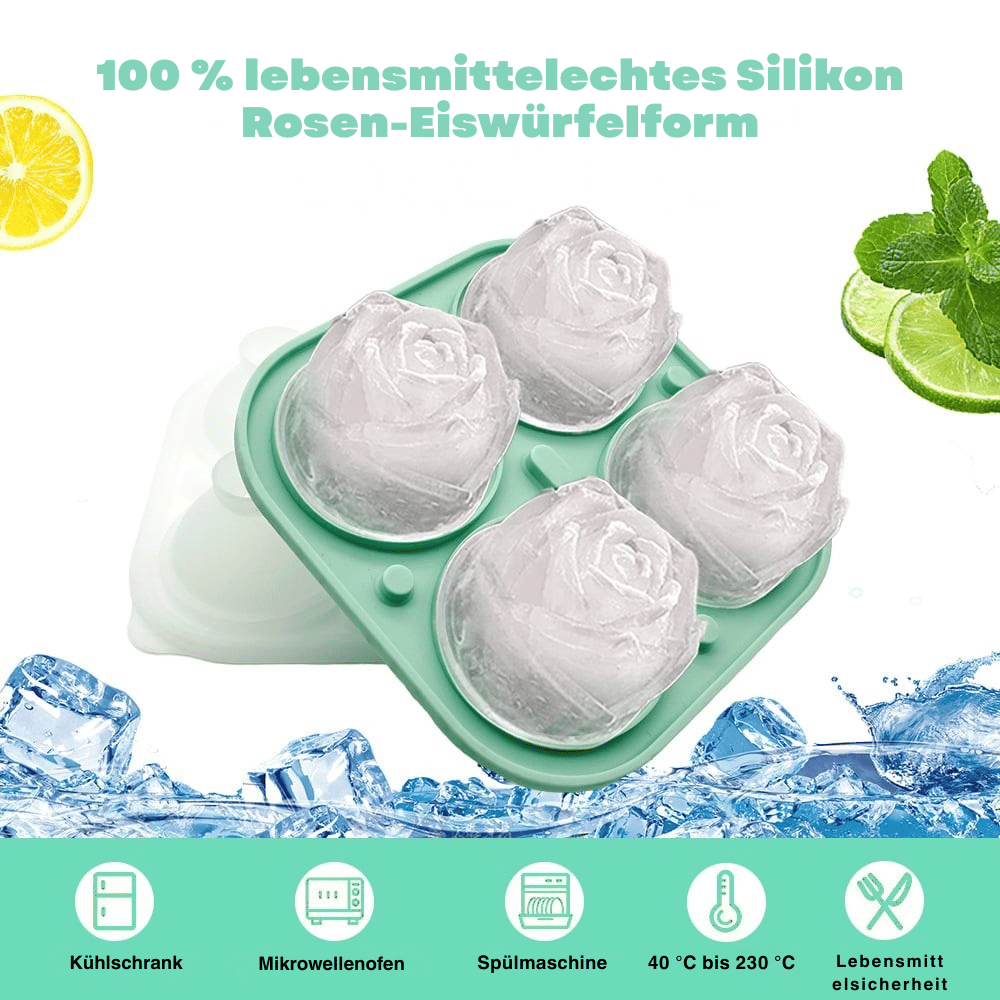 Eiswürfelform Rosen 3D Silikon 6 cm