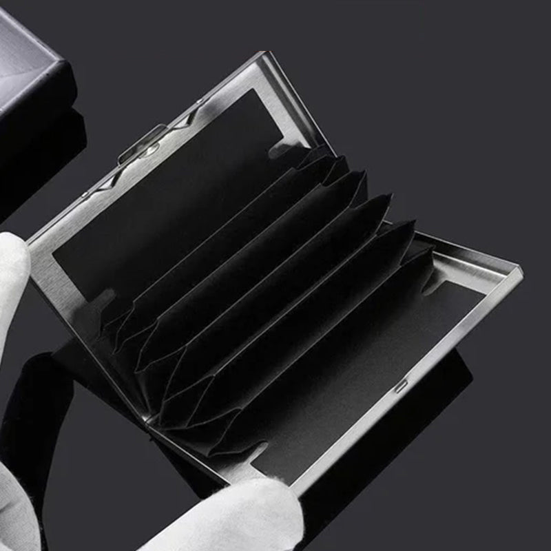 RFID-Kartenetui Metall mit Diebstahlschutz – Platz für 6 Karten
