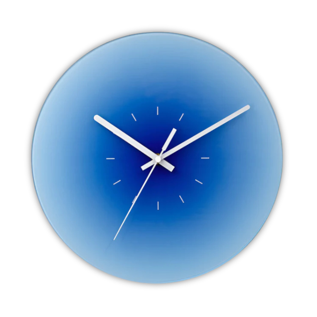 Glass Wall Clock with Modern Design – 30 cm Diameter