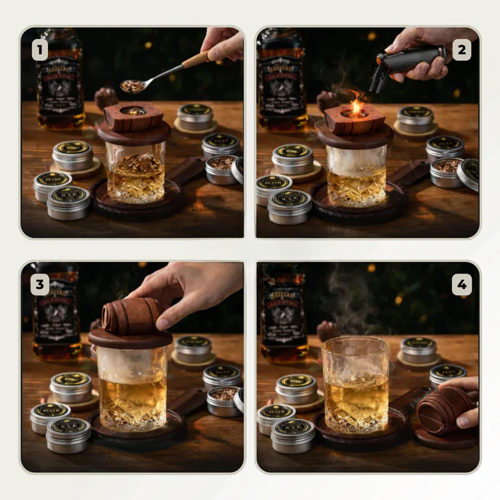 Cocktail-Smoker im Whiskey-Fass-Design — Rauchiges Aroma in 60 Sekunden