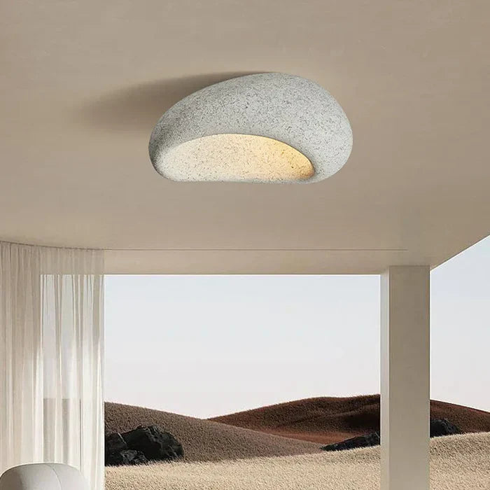 Wabi Sabi Deckenlampe – Sanftes Warmlichts im Naturstein-Look
