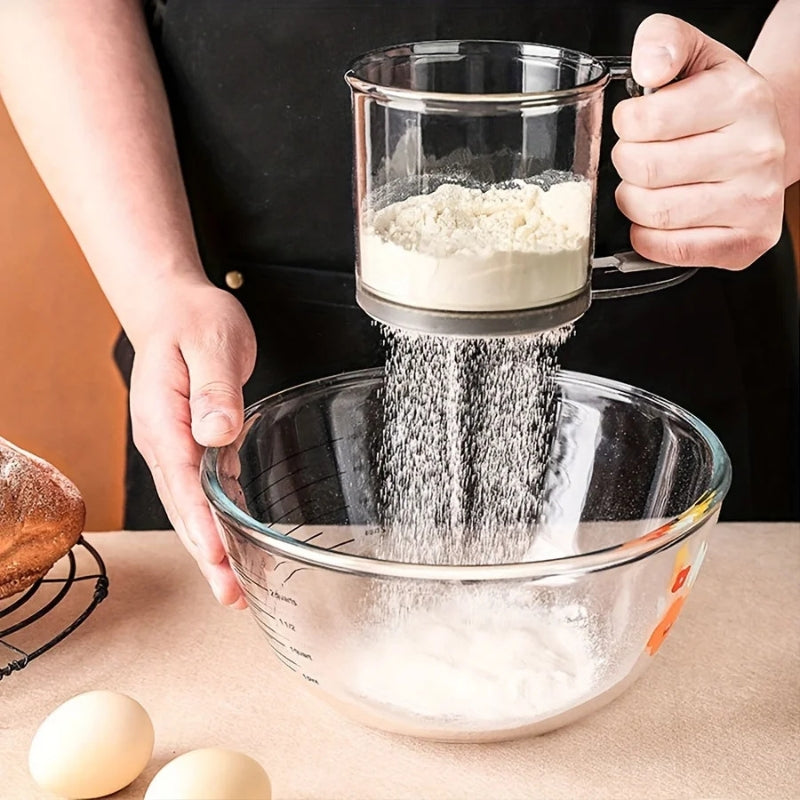 Flour Sifter with Squeeze Handle – 250 ml Baking Sieve