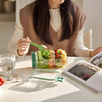 Glass Salad Bowl with Lid – Fresh Ingredients, No Soggy Salad