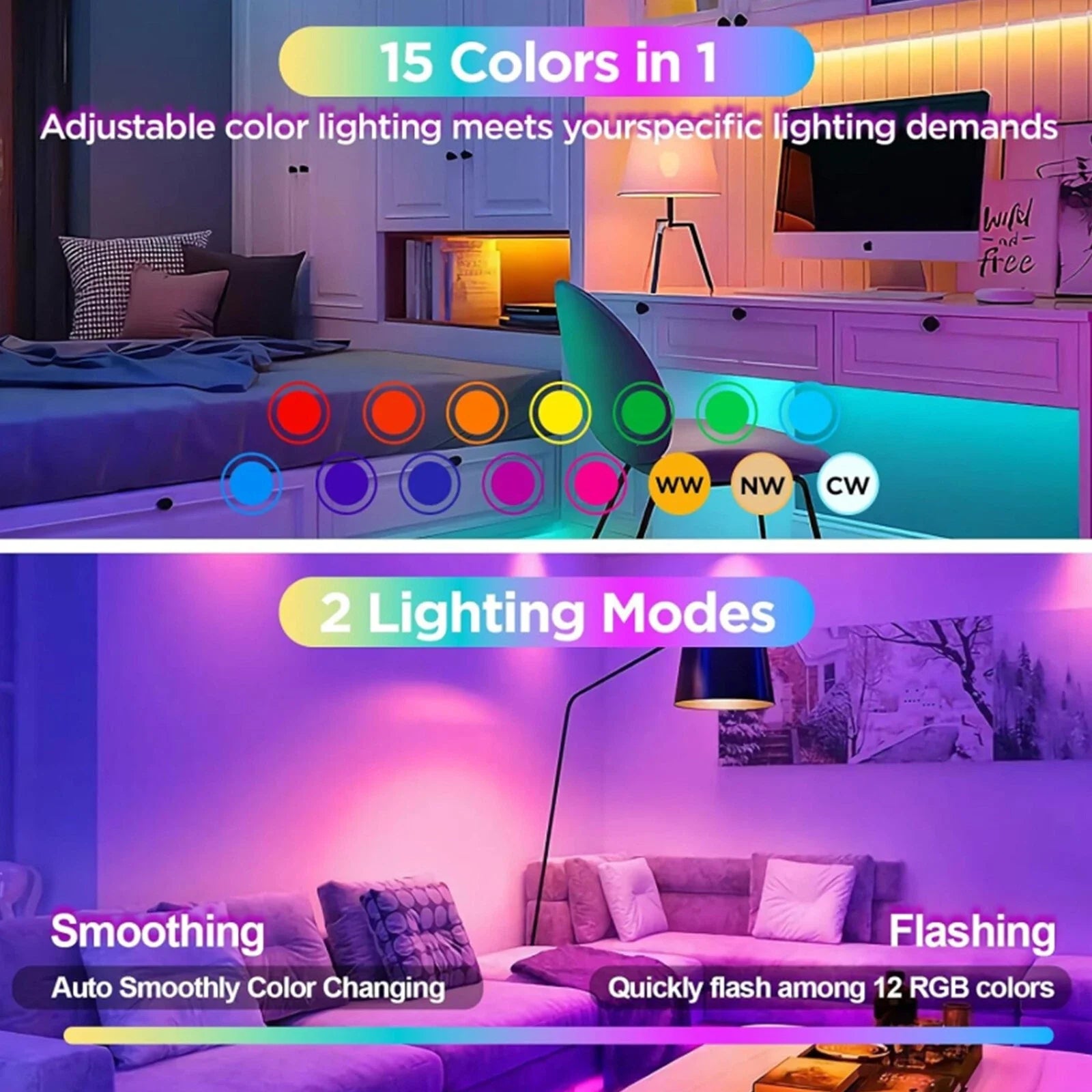 Rechargeable RGB LED Lamp E27 with Remote Control – No Wiring Needed