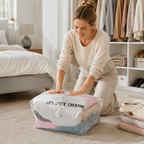 Vacuum storage bags for clothing and bedding