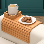 Sofa-Tablett Bambus mit Getränkehalter – flexibel
