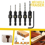 Holzbohrer-Set 5-teilig mit Senker und Inbusschlüssel