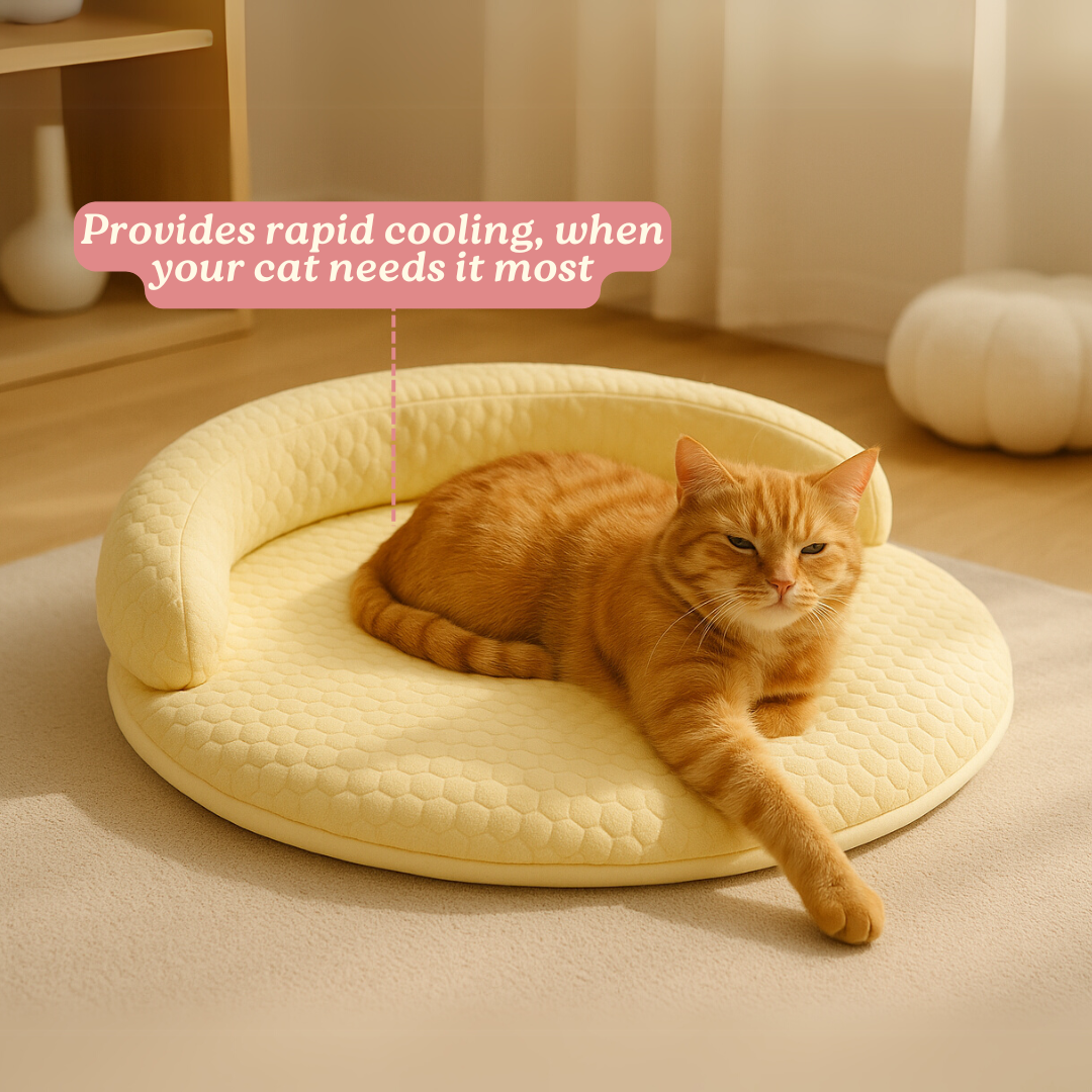 Orthopädisches Katzenbett mit Kühleffekt