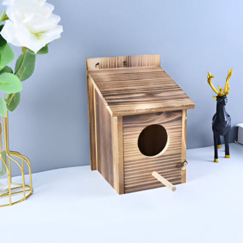 Holz-Vogelhaus in Kastenform – Dekoration für Garten und Innenbereich