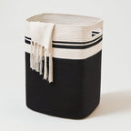 Large Woven Cotton Rope Laundry Basket with Handles