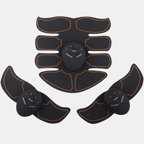 EMS abdominal muscle trainer with electrical muscle stimulation