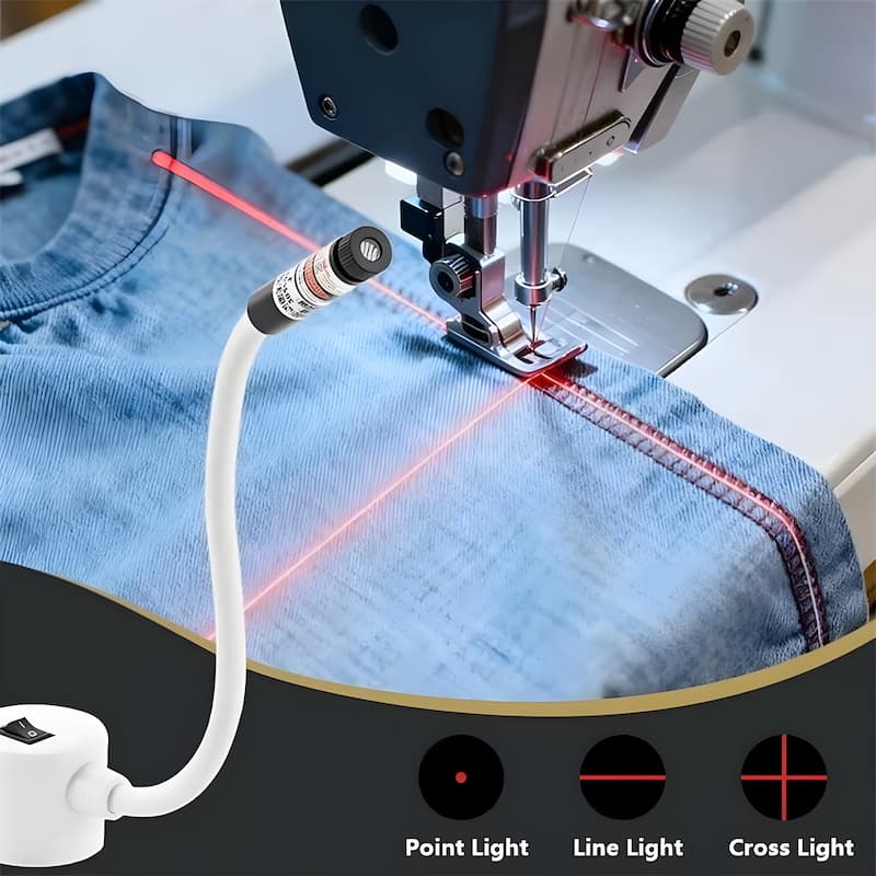 Magnetic Laser Sewing Guide with LED Light for Sewing Machines