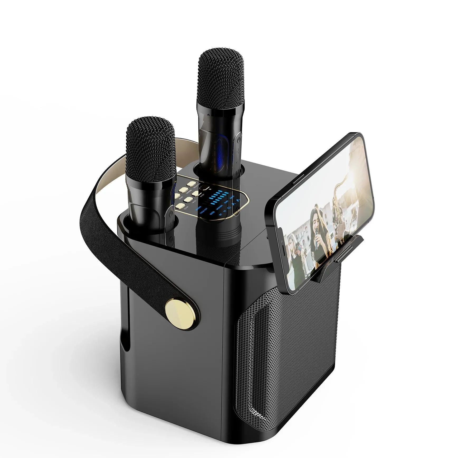 Bluetooth karaoke speaker with 2 microphones