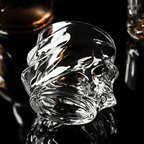 Crystal whisky glass with faceted design