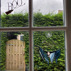 Halloween-Fensterdeko Buntglas mit Metallrahmen