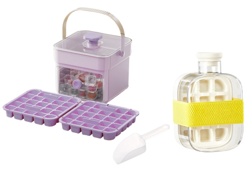 Ice cube tray with pressure release