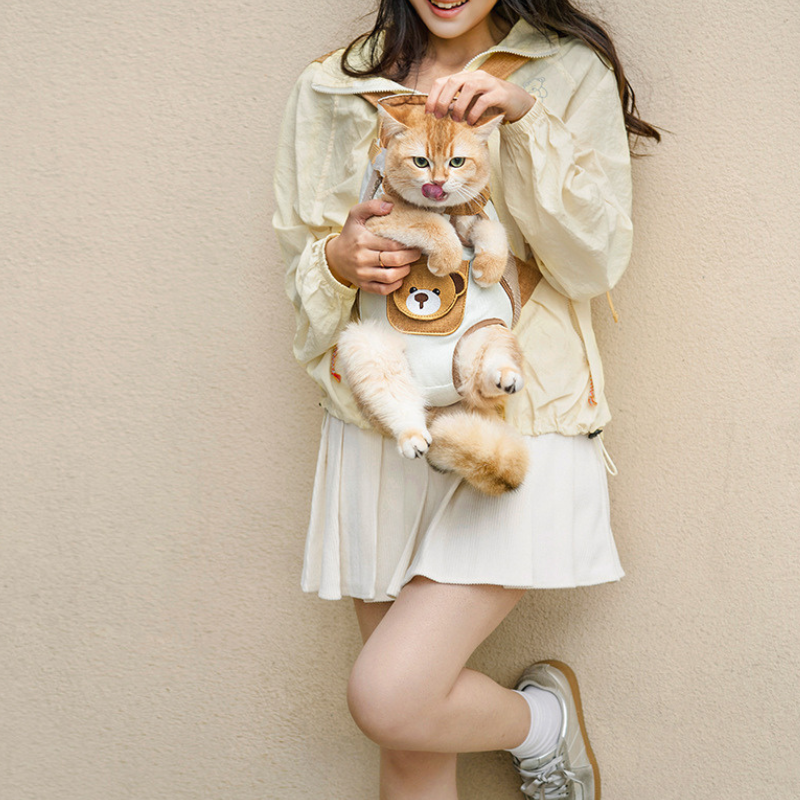 Cat backpack carrier with viewing window