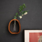 Wall vase wood with glass tube – plant cultivation and decoration