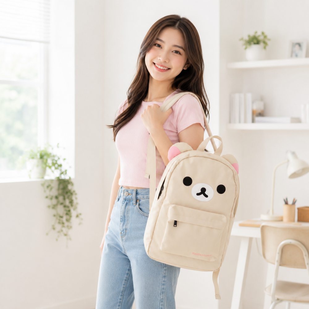 Bären-Rucksack Kawaii mit Ohren – Wasserabweisend