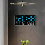 LED wall clock with digital display
