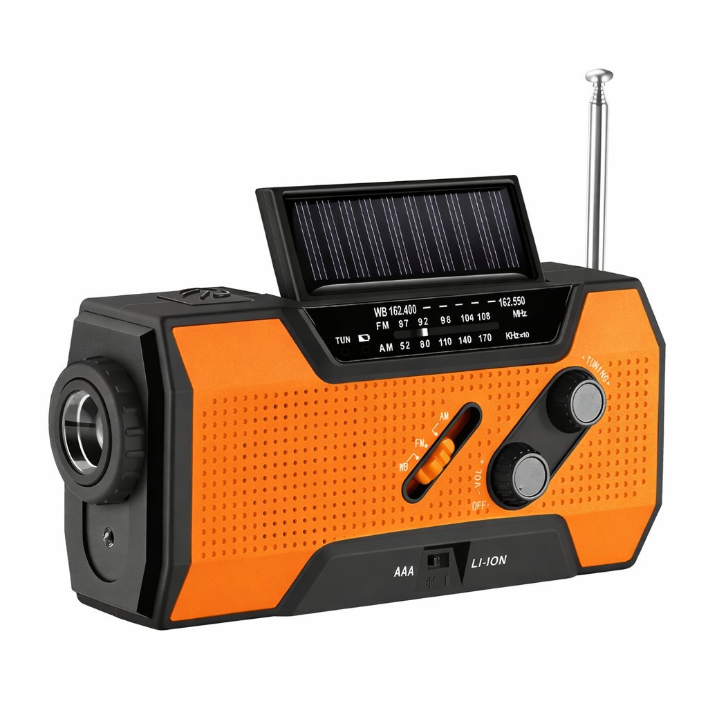 Emergency Radio Solar with Hand Crank and Power Bank