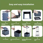 Self-watering planter box with trellis – Anthracite