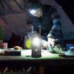 LED camping lamp solar USB power bank gold extendable 14-19 cm