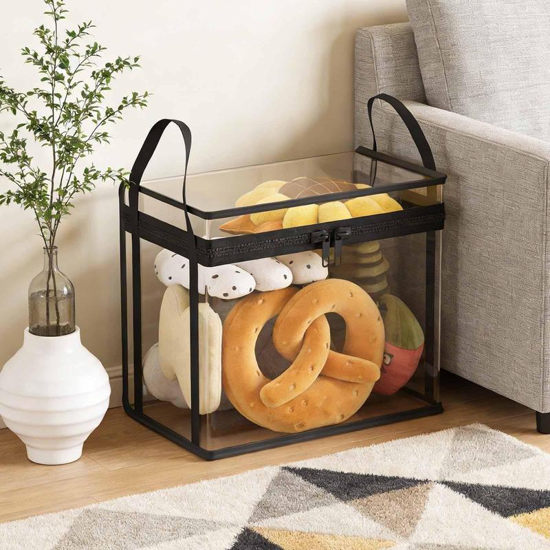 Transparent storage bag with zipper