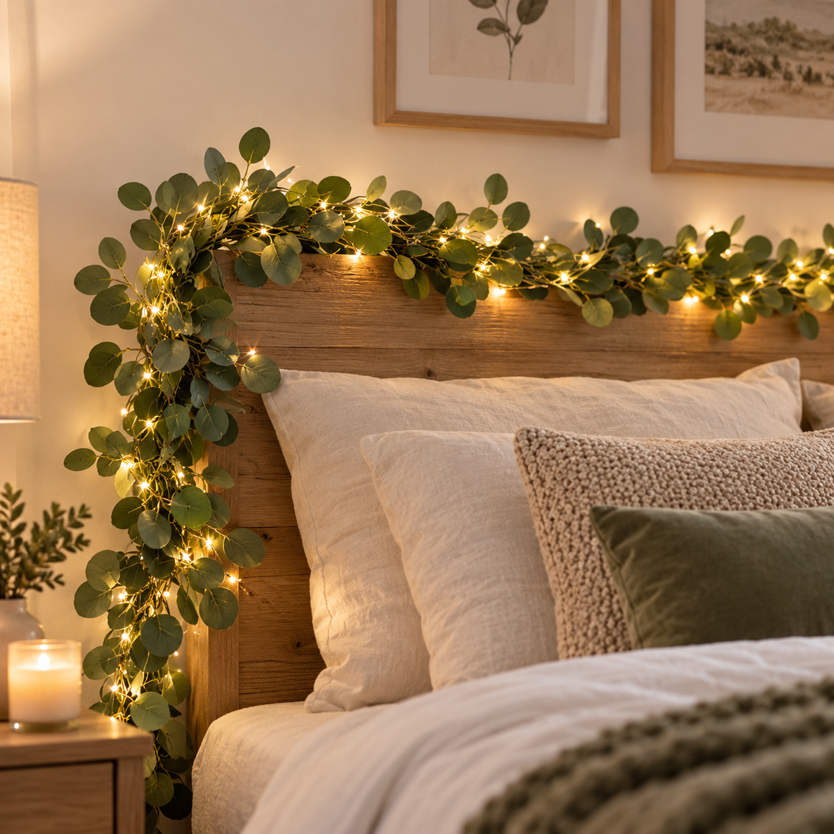 LED-Lichterkette Olivenzweig mit warmweißen Lichtern