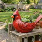 Vogel-Pflanzgefäß Kardinal als Dekofigur für Sukkulenten