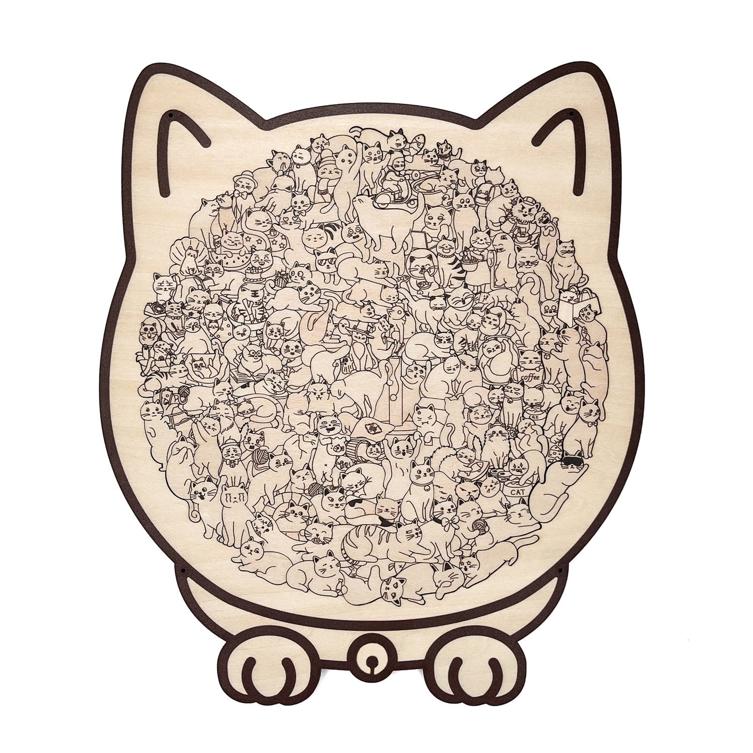 Holzpuzzle Katze – 135 Teile in verschiedenen Farben